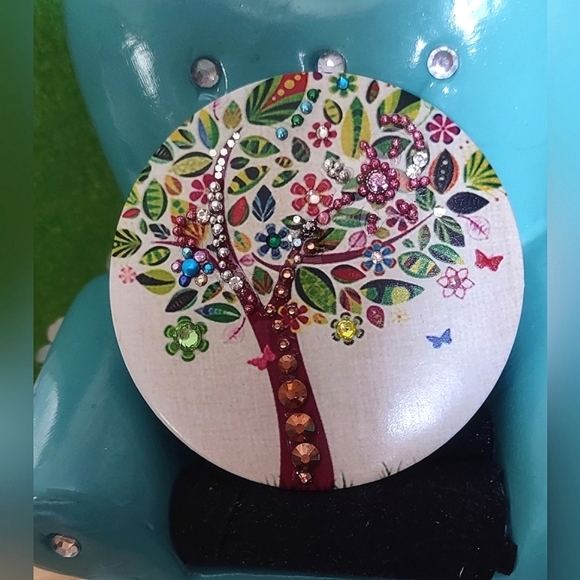 Tree of Life Jeweled Pocket Mirror - Picture 8 of 12